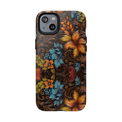 Floral Wood-Print Magnetic Case