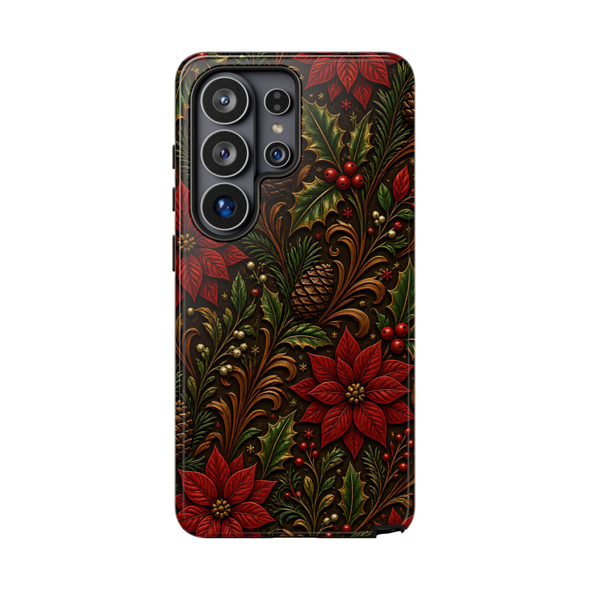 Carved Christmas Holly Tough Case