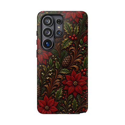 Carved Christmas Holly Tough Case