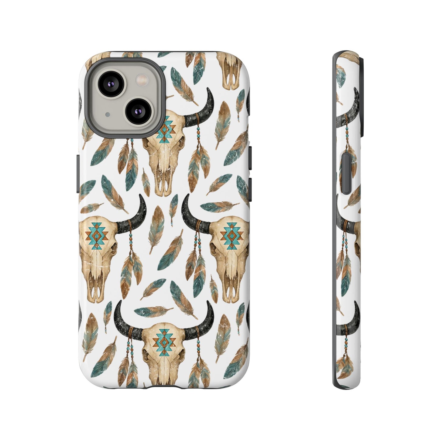 Aztec Feather Skull Tough Case