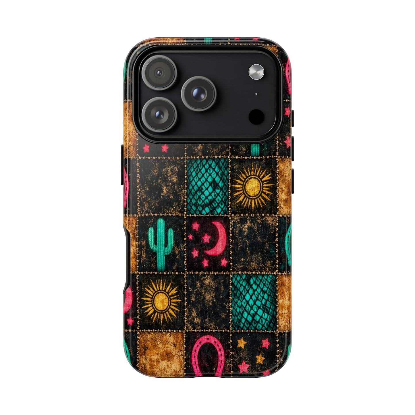 Neon Cactus Patchwork Tough Case