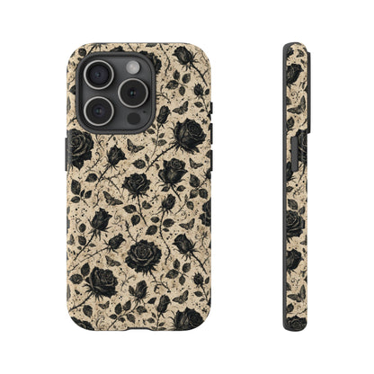 Black Rose Bone Tough Case