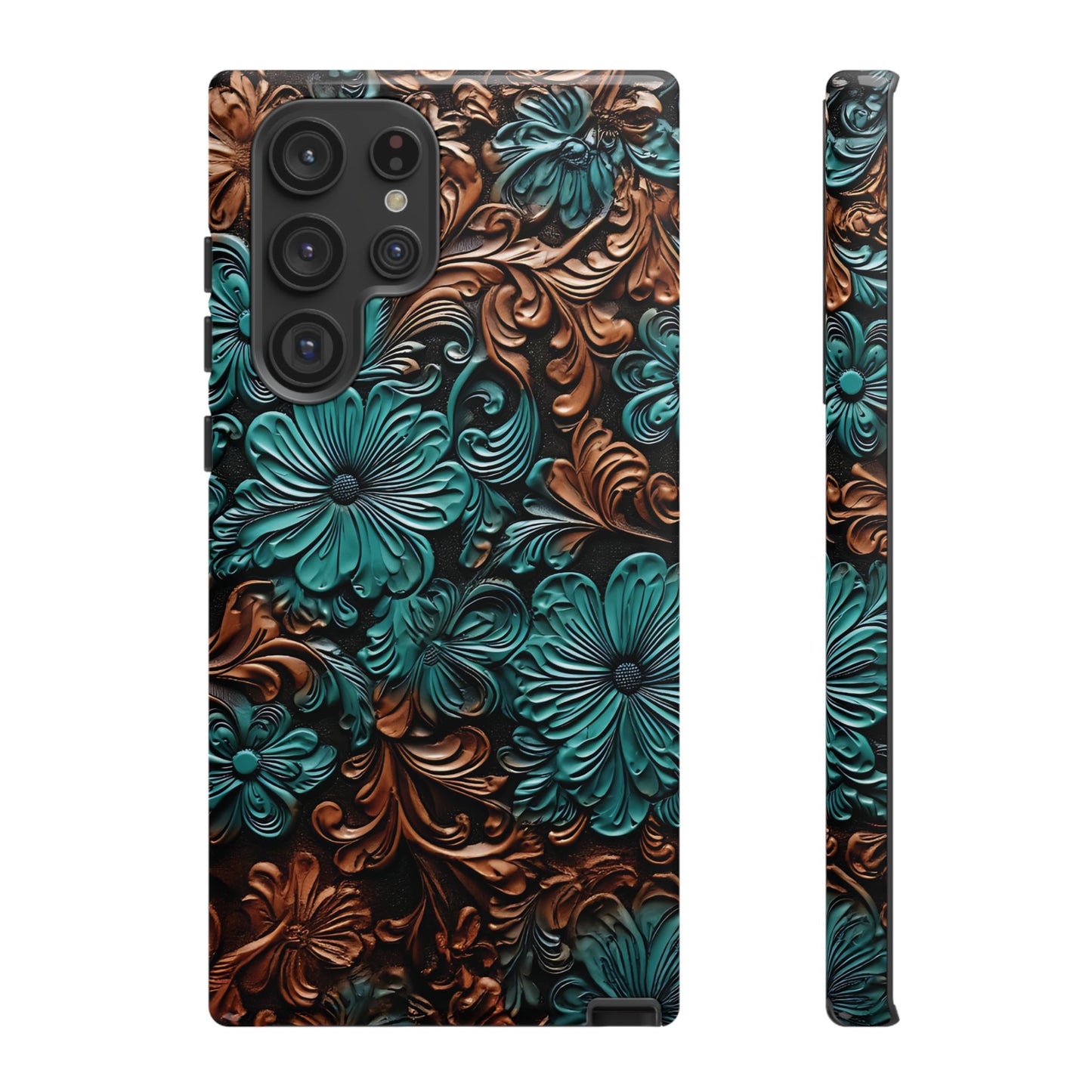 Faux Tooled Floral Tough Case