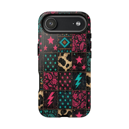 Neon Cowhide Patchwork Tough Case