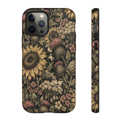 Cowhide Sunflower Thistles Tough Case