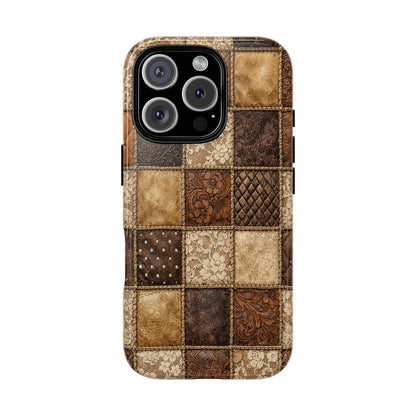 Leather Lace Patchwork Tough Case