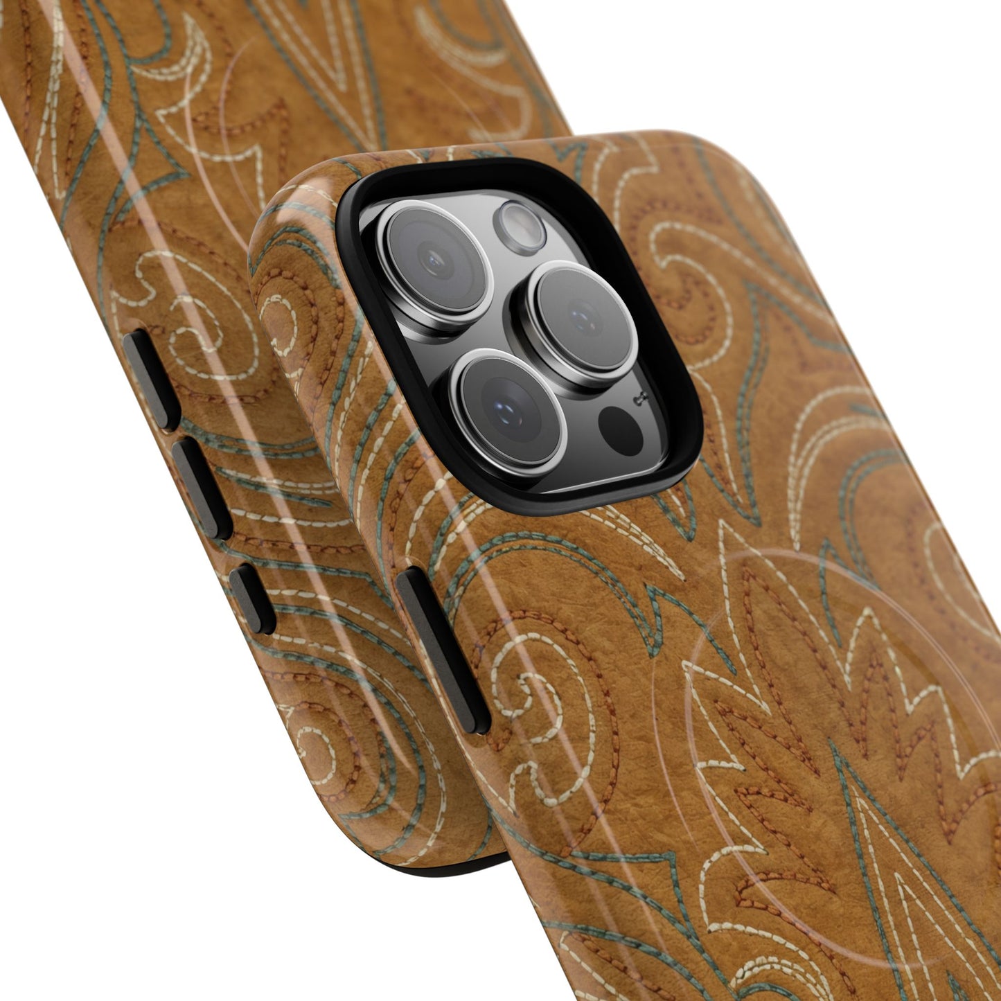 Boot Stitch Tan Magnetic Case