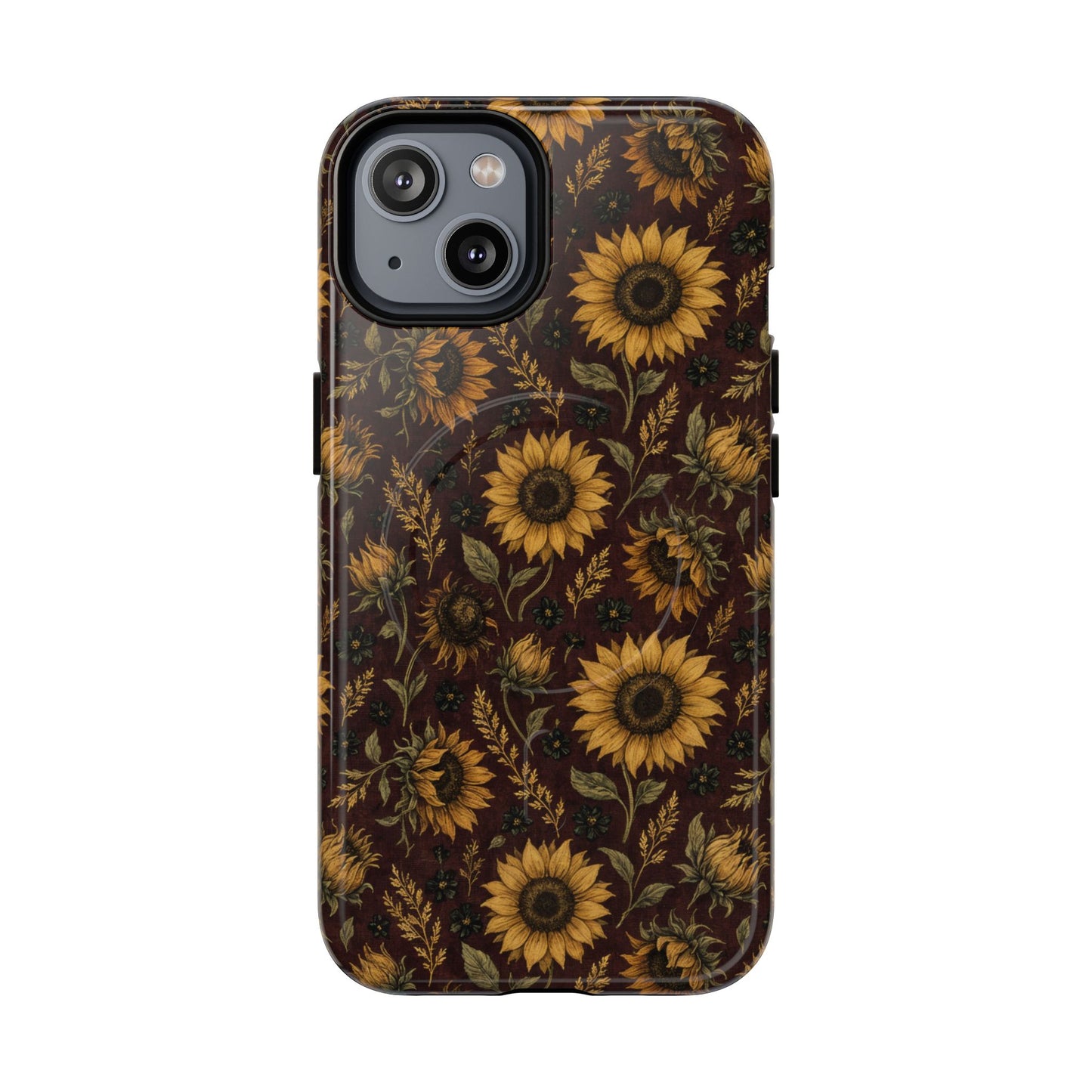 Burgundy Sunflowers Magnetic Case