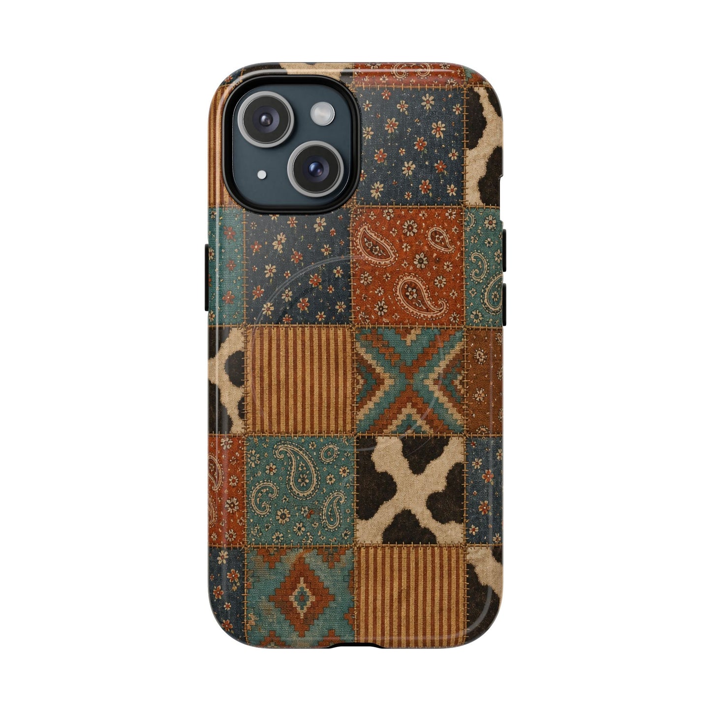 Turquoise Patchwork Magnetic Case