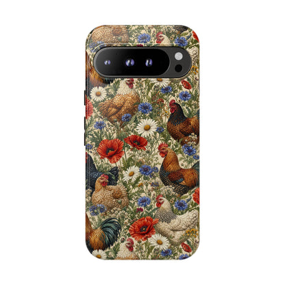 Patriotic Floral Chickens Tough Case