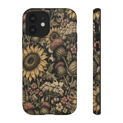 Cowhide Sunflower Thistles Tough Case