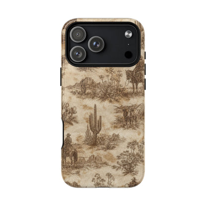 Ivory Cowhide Toile Magnetic Case