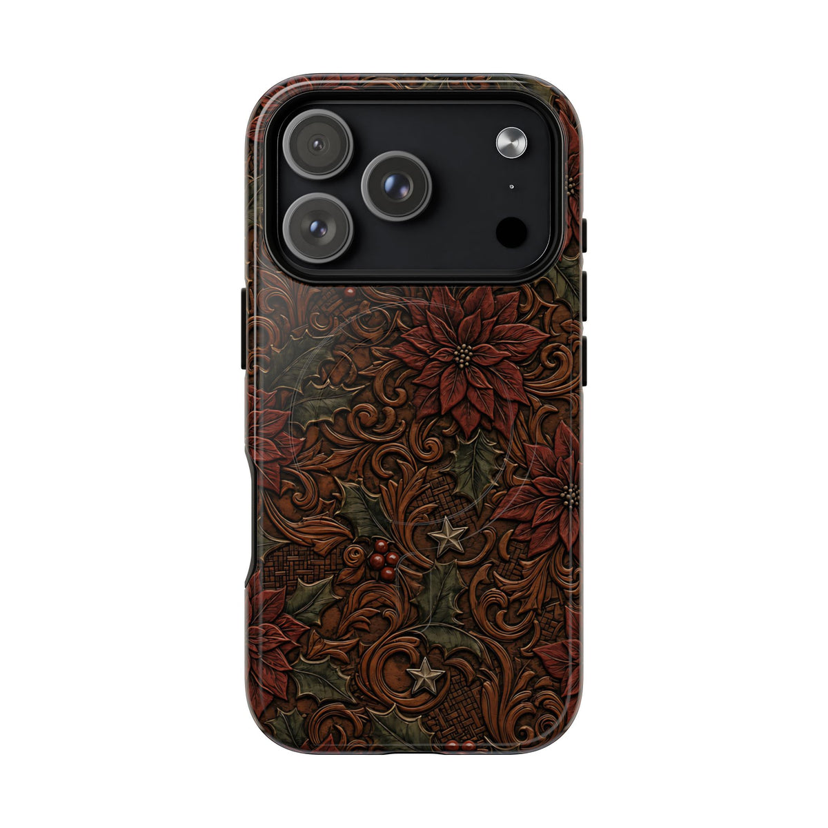 Tooled Poinsettia Magnetic Case