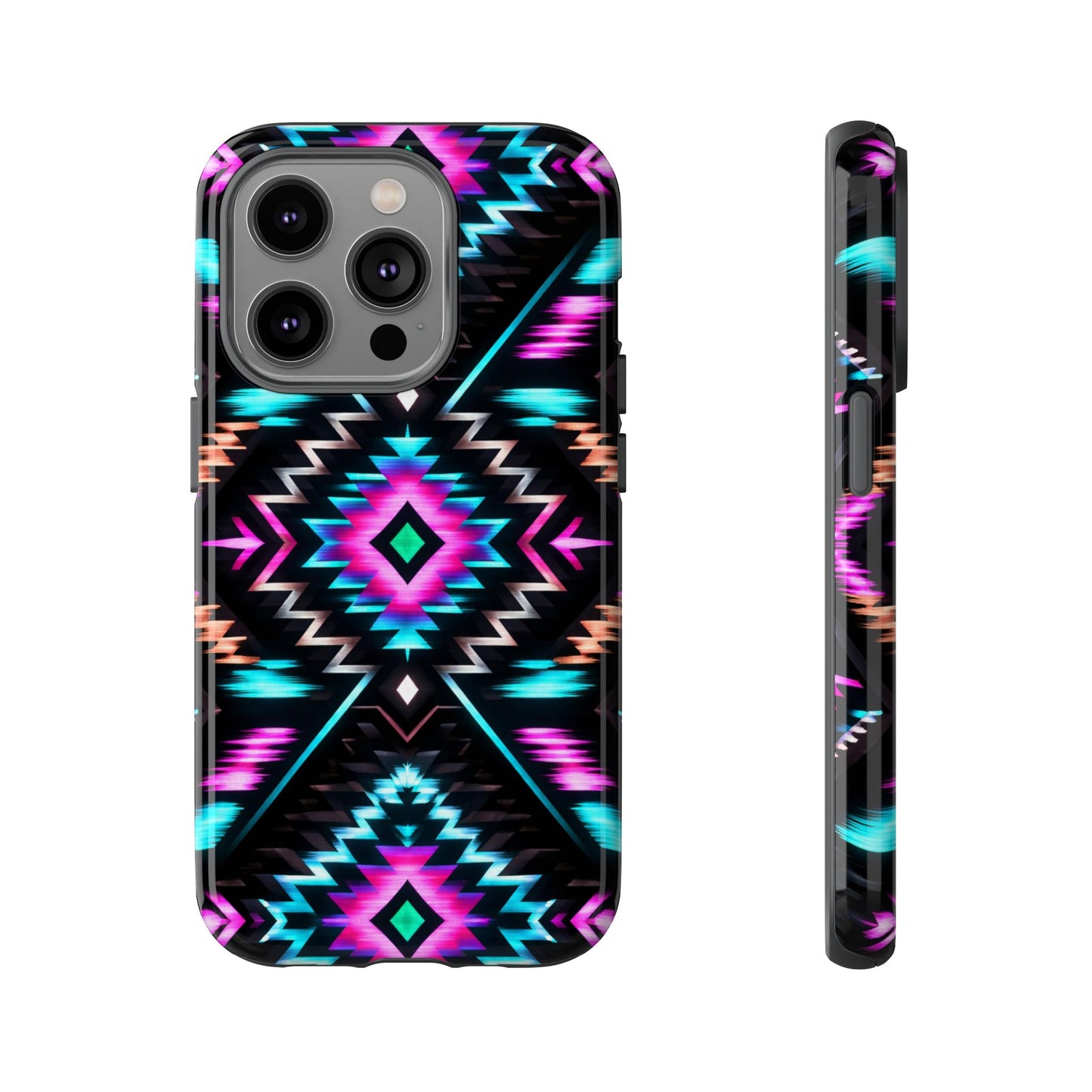 Black Neon Aztec Rug Tough Case