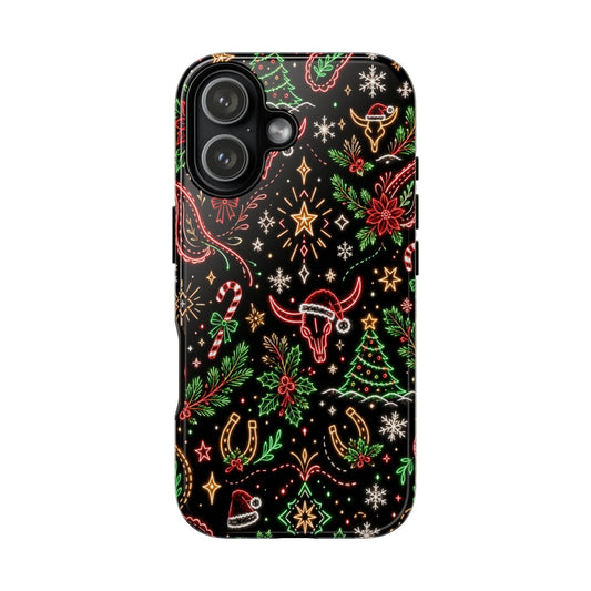 Neon Christmas Skulls Tough Case