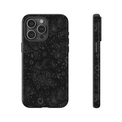 Western Noir Floral Hats Tough Case