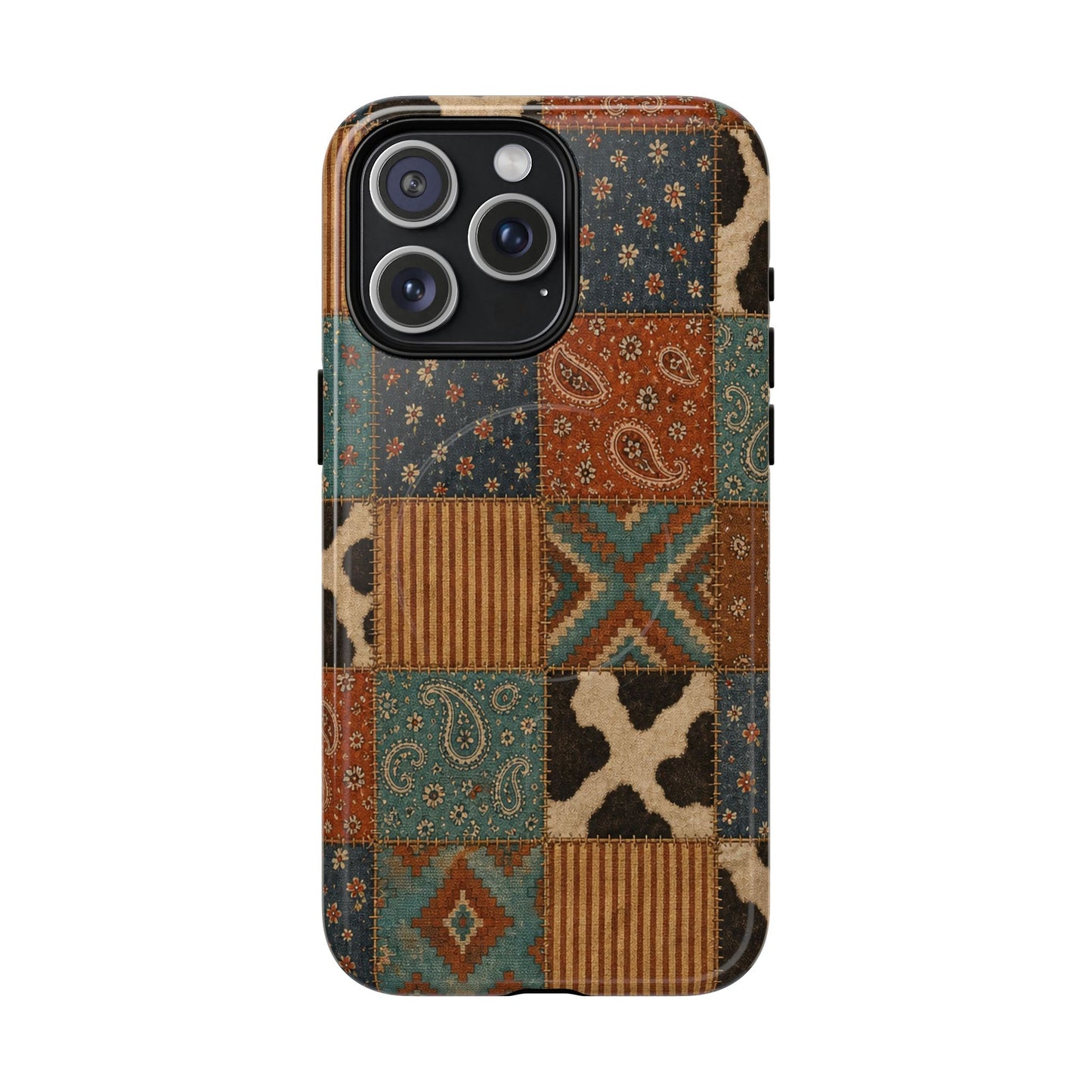 Turquoise Patchwork Magnetic Case