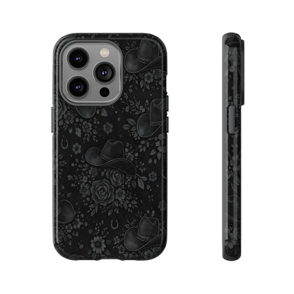 Western Noir Floral Hats Tough Case