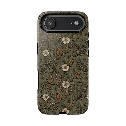 Sage Tooled Roses Tough Case