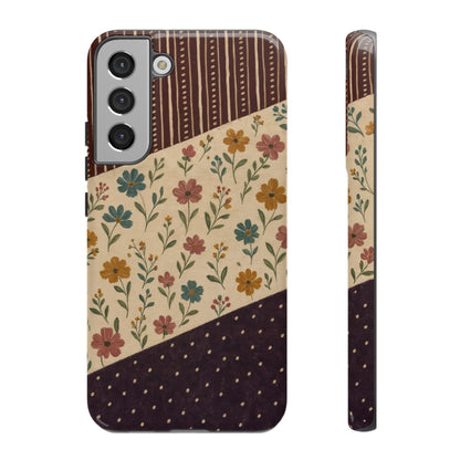 Fall Floral Stripe Tough Case