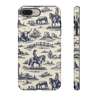 Western Toile Navy Tough Case