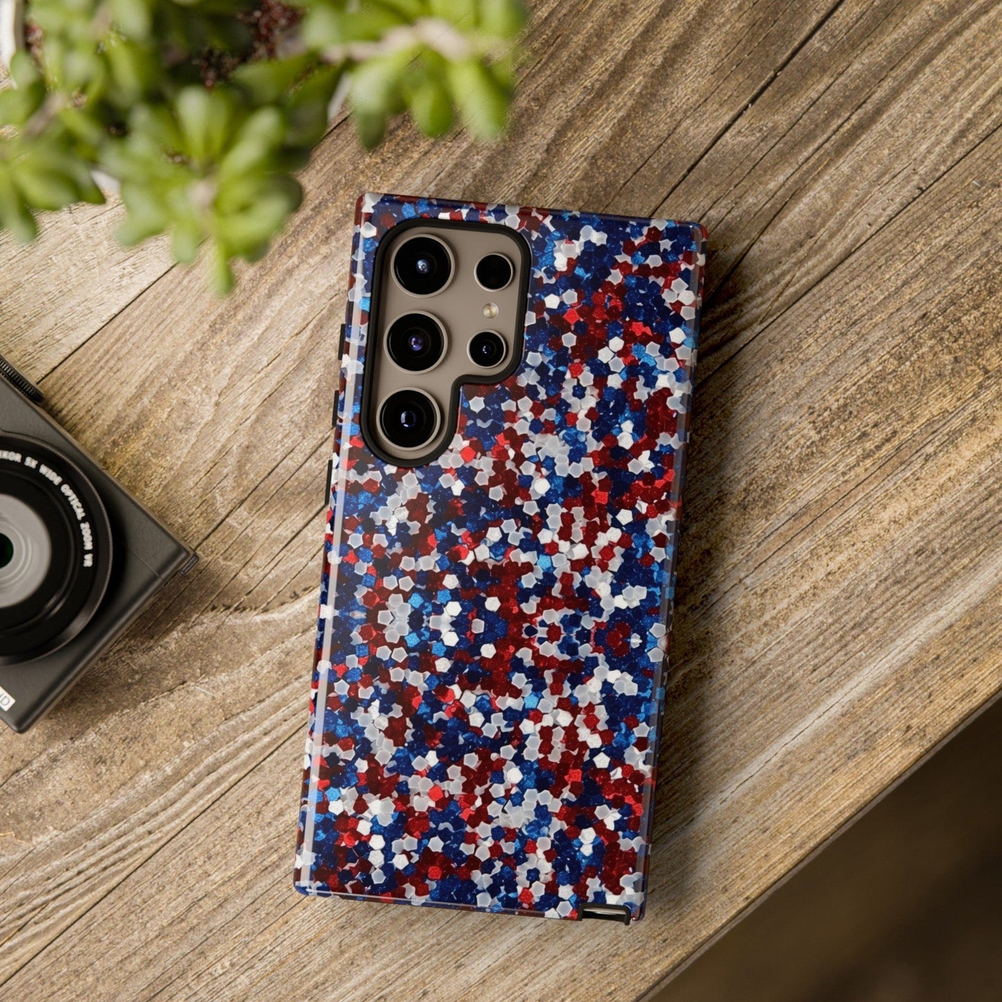Red White Blue Glitter Phone Case