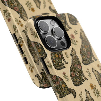 Floral Wolf Magnetic Case
