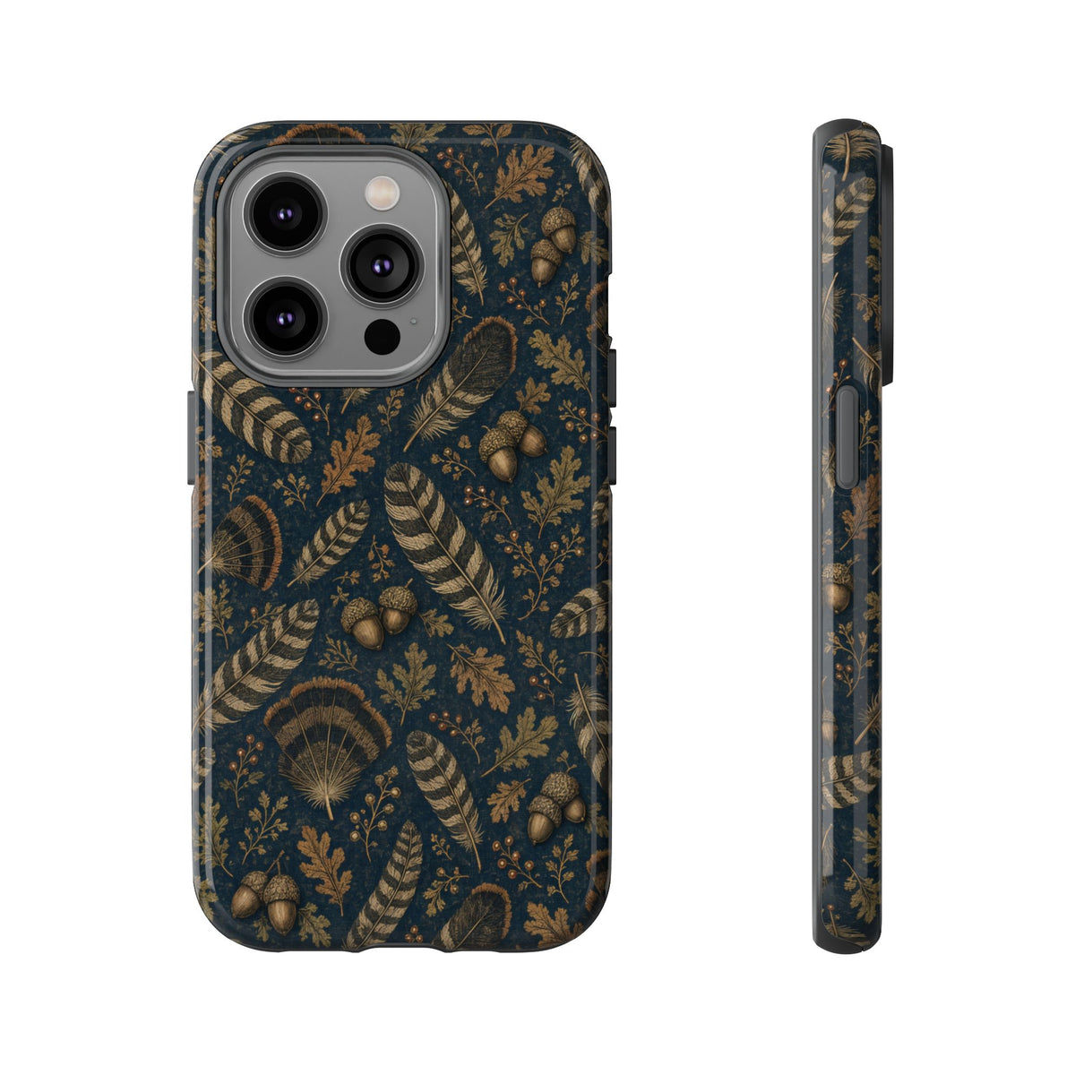 Navy Feathers Tough Case