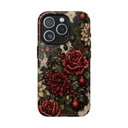 Cowhide Christmas Roses Magnetic Case