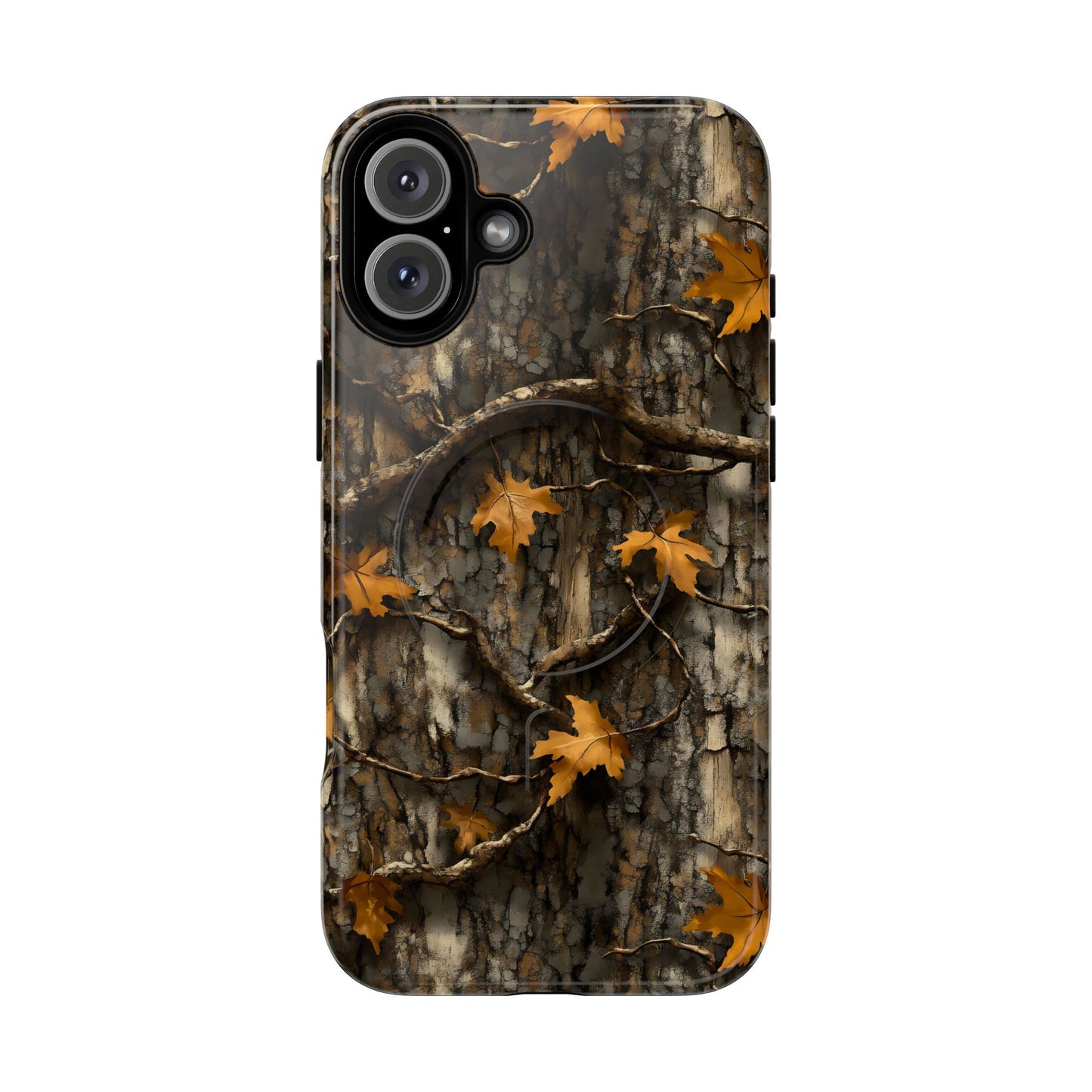 Orange Leaf Tree Camo Magnetic Case