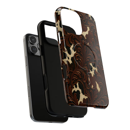 Faux Tooled Cowhide Magnetic Case