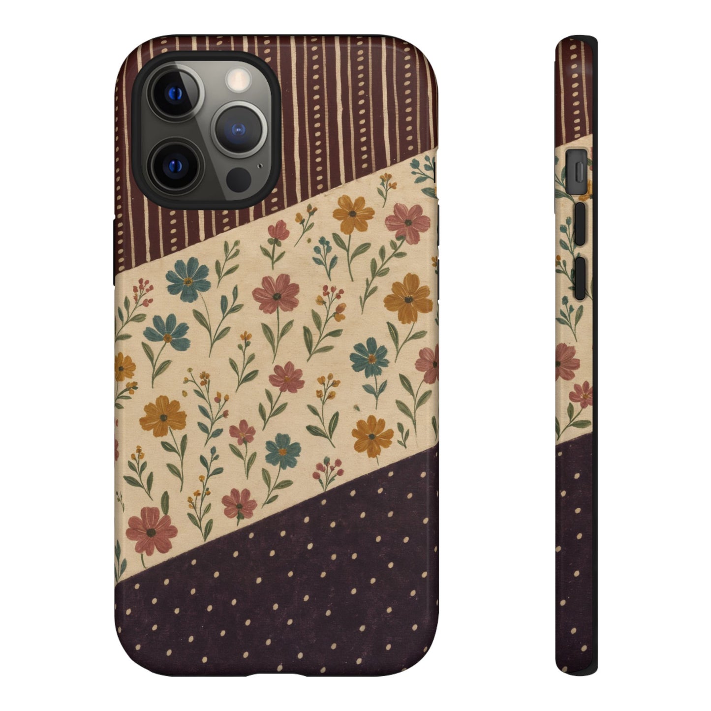 Fall Floral Stripe Tough Case