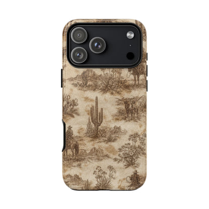 Ivory Cowhide Toile Tough Case