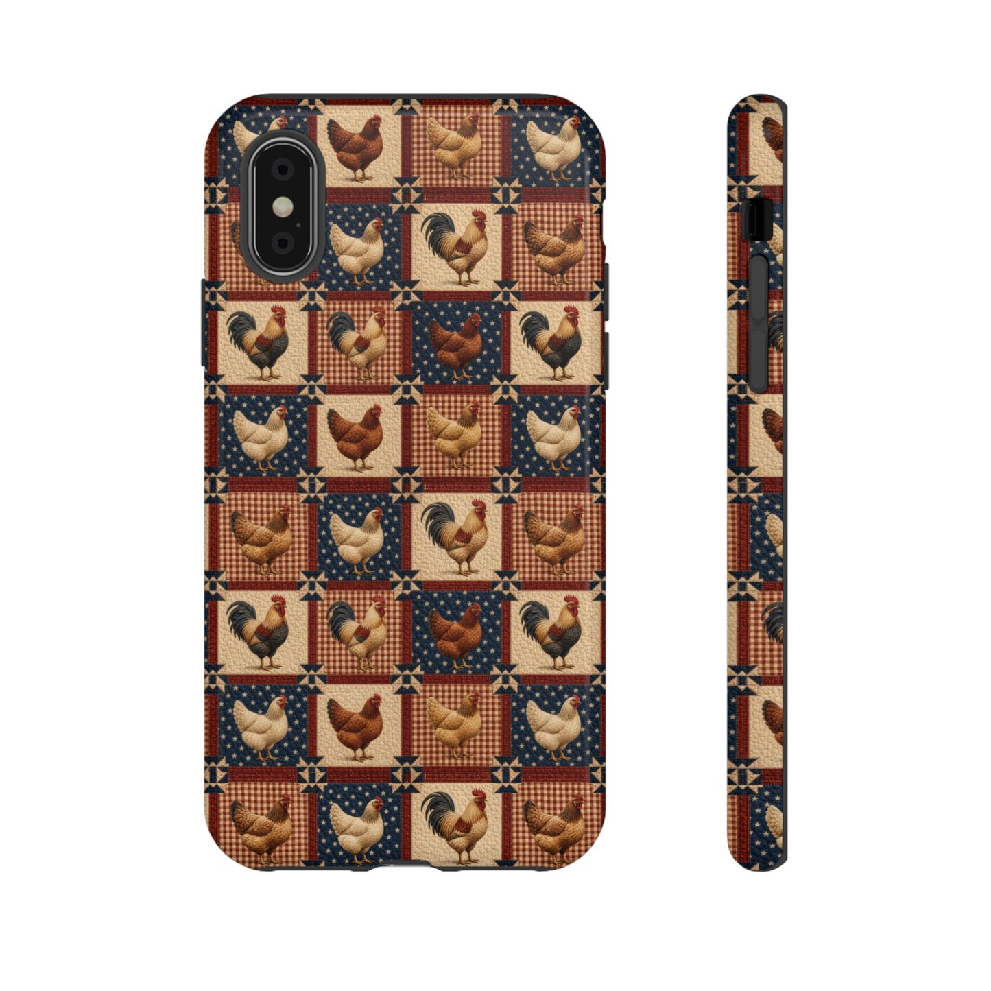 Patriotic Chicken Patchwork Tough Case