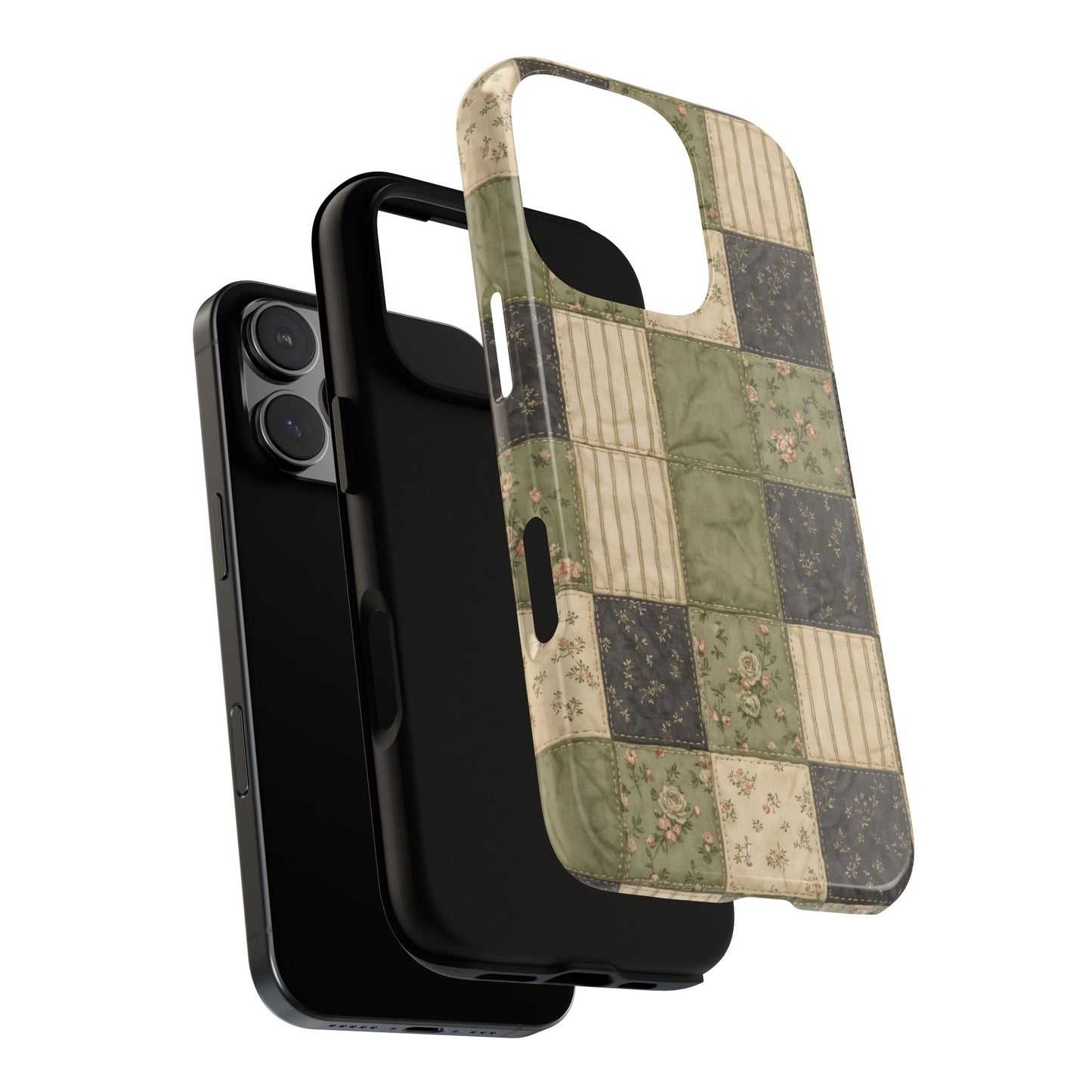 Sage Floral Patchwork Tough Case