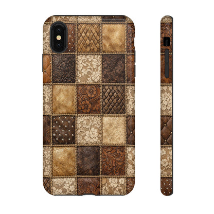 Leather Lace Patchwork Tough Case
