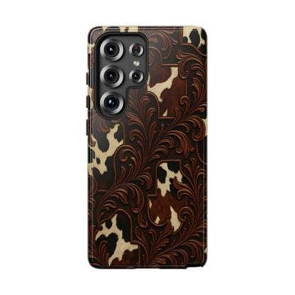 Faux Tooled Cowhide Tough Phone Case