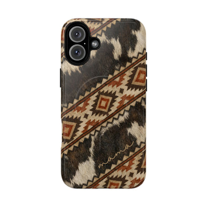 Cowhide Aztec Mama Magnetic Case