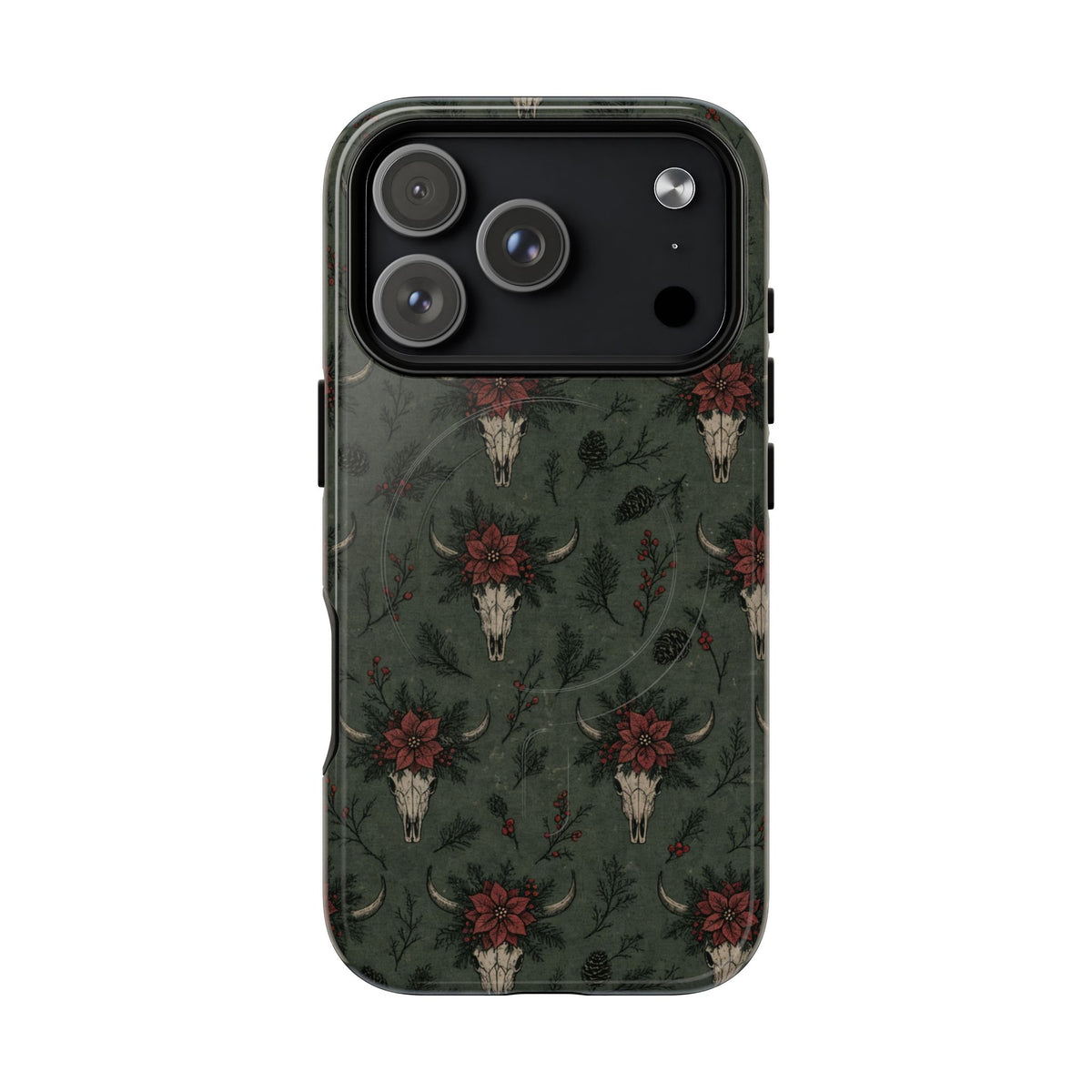 Inked Christmas Skull Magnetic Case