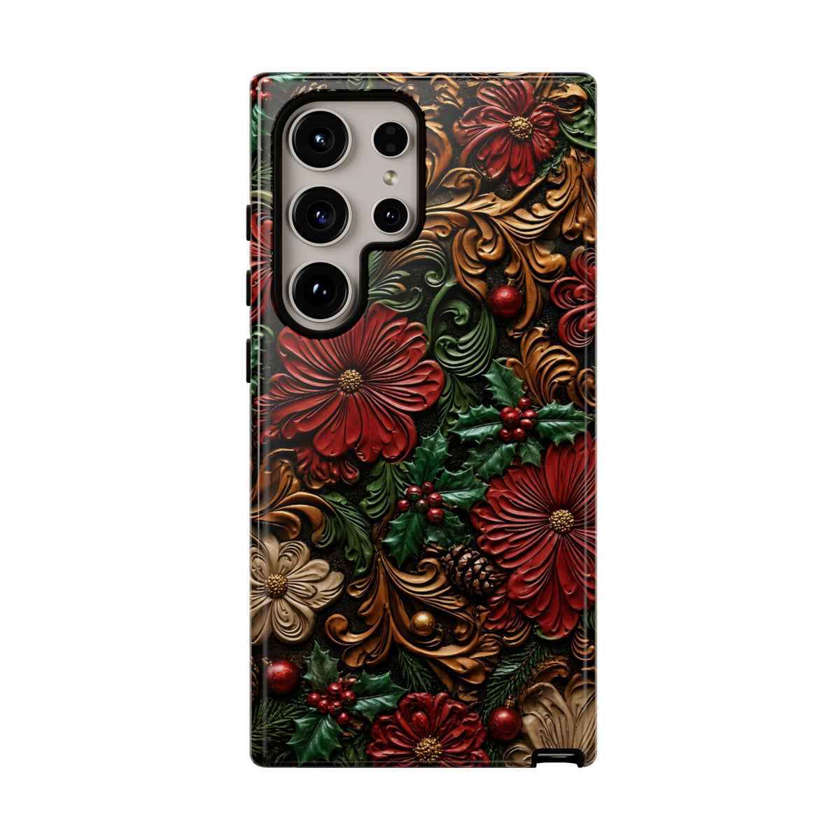 Tooled Christmas Blooms Tough Case