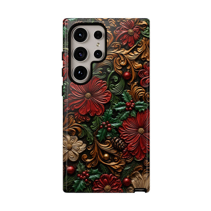 Tooled Christmas Blooms Tough Case