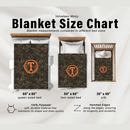 Antler Monogram Camo Blanket