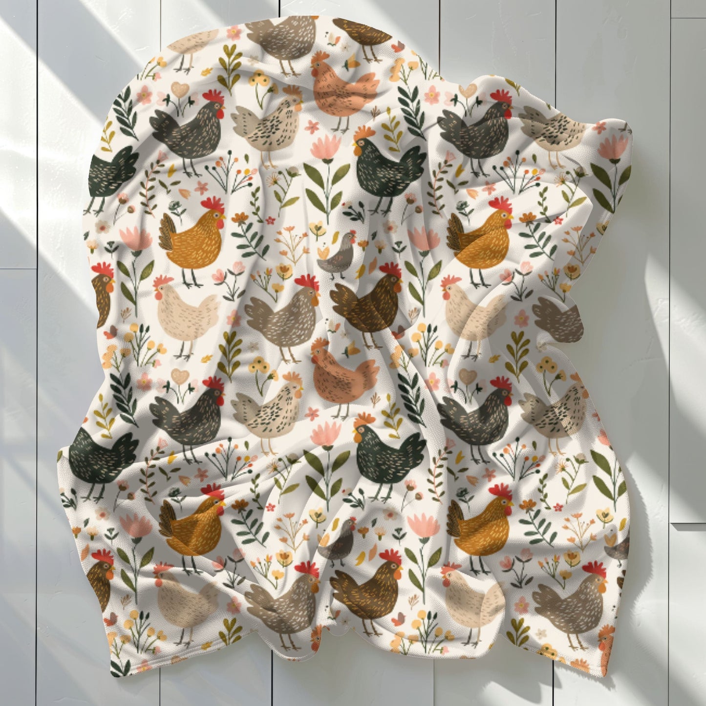 Floral Chickens Blanket