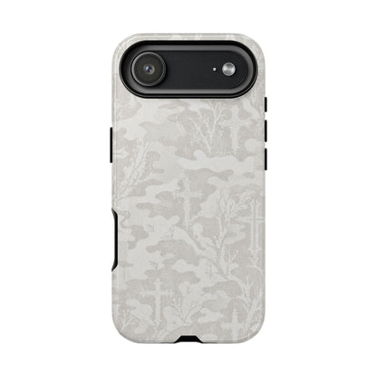 White Camo Cross Tough Case
