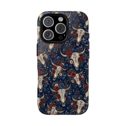 Patriotic Floral Skulls Tough Case