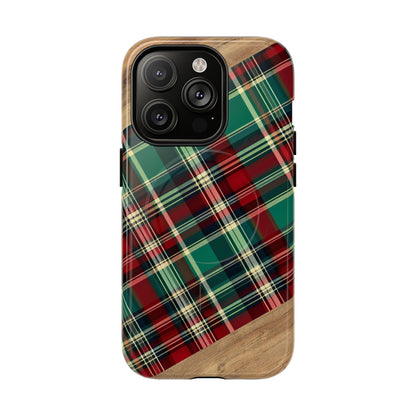 Country Christmas Plaid and Wood Magnetic Case