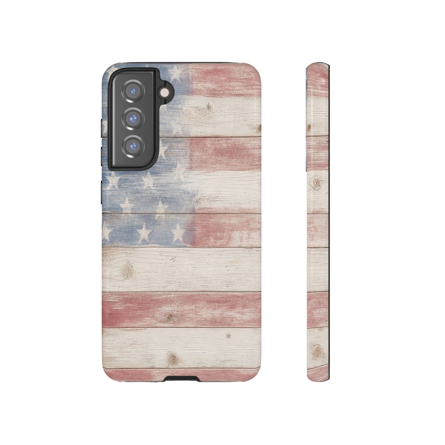 White Wood Flag Tough Case