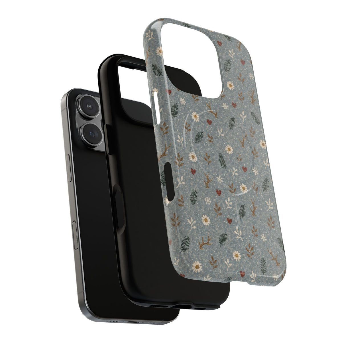 Antler Daisies Snow Magnetic Case