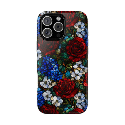 Patriotic Floral Glass Tough Case