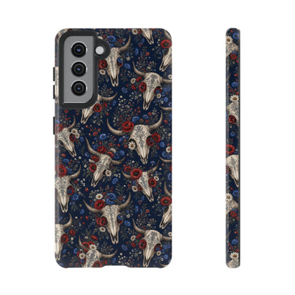 Patriotic Floral Skulls Tough Case